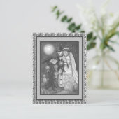 CARTE POSTALE VOWS DE CEMETERRE, SKELETON MARIAGE, MARÉE ET GROO (Debout devant)