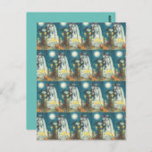 CARTE POSTALE VOWS DE CEMETERRE, SKELETON MARIAGE, MARÉE ET GROO (Devant / Derrière)