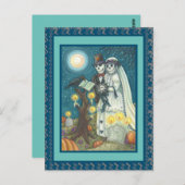 CARTE POSTALE VOWS DE CEMETERRE, SKELETON MARIAGE, MARÉE ET GROO (Devant / Derrière)