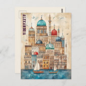 Carte Postale Voyage à Alexandrie Egypte (Devant / Derrière)