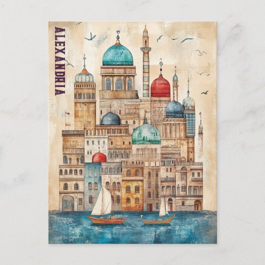 Carte Postale Voyage à Alexandrie Egypte (Devant)