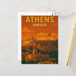 Carte Postale Voyage à Athènes Grèce Rétro