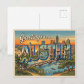 Carte Postale Voyage à Austin Texas (Devant / Derrière)