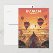 Carte Postale Voyage à Bagan Myanmar (Devant / Derrière)
