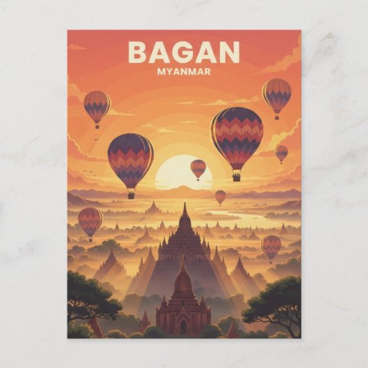 Carte Postale Voyage à Bagan Myanmar (Devant)
