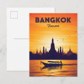 Carte Postale Voyage à Bangkok Thaïlande vintage (Devant / Derrière)