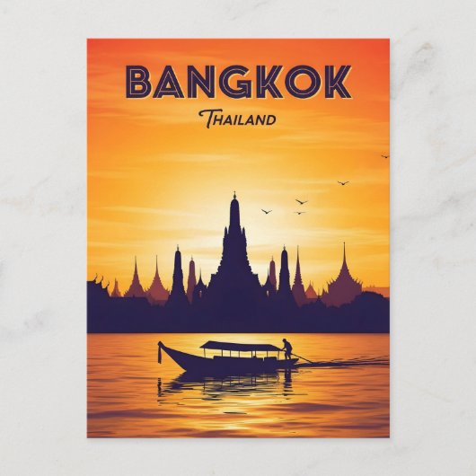 Carte Postale Voyage à Bangkok Thaïlande vintage (Devant)