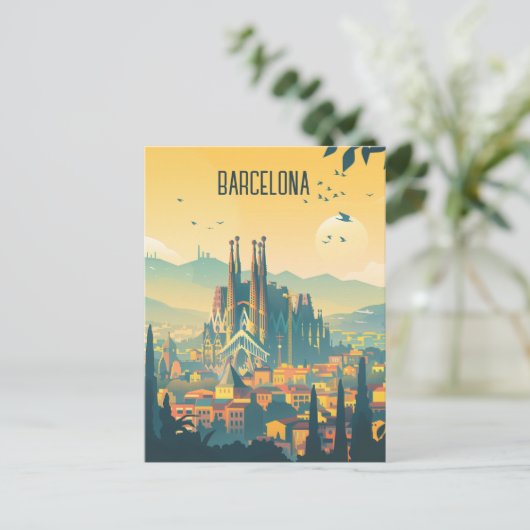 Carte Postale Voyage à Barcelone (Debout devant)