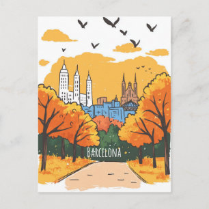 Carte Postale Voyage à Barcelone en Automne