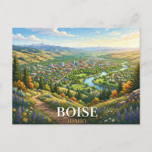 Carte Postale Voyage à Boise Idaho Paysage urbain de montagne