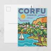 Carte Postale Voyage à Corfou en Grèce (Devant / Derrière)