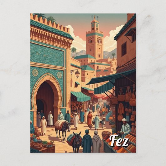 Carte Postale Voyage à Fès Maroc (Devant)