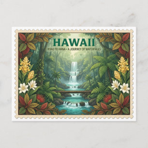 Carte Postale Voyage à Hana Hawaii Cascade de Maui Voyage