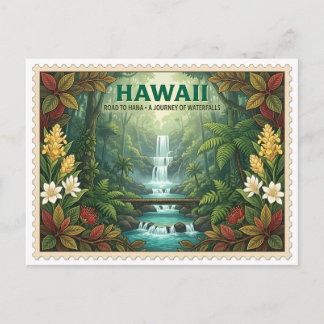 Carte Postale Voyage à Hana Hawaii Cascade de Maui Voyage