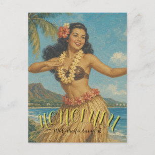 Carte Postale Voyage à Hawaï de style vintage