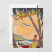 Carte Postale Voyage à Hawaï vintage (Devant / Derrière)