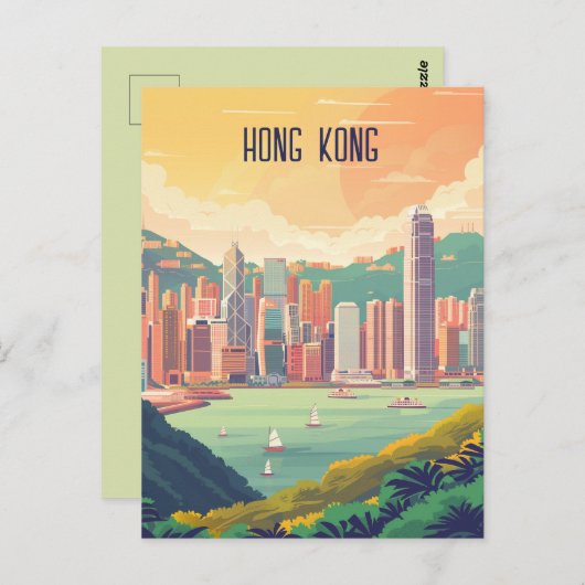 Carte Postale Voyage à Hong Kong (Devant / Derrière)