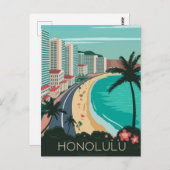 Carte Postale Voyage à honolulu (Devant / Derrière)