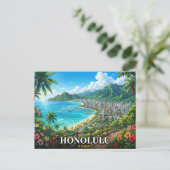 Carte Postale Voyage à Honolulu Hawaï (Debout devant)