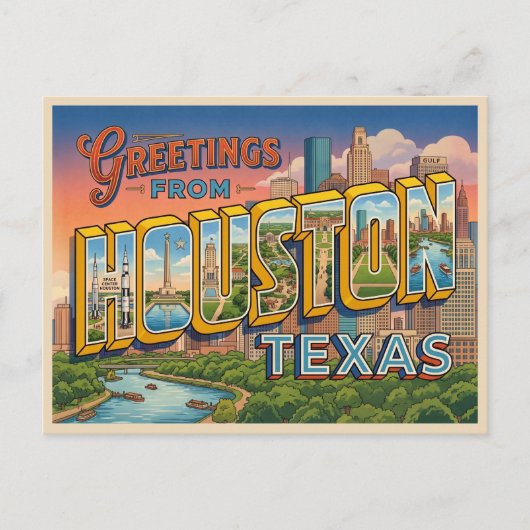 Carte Postale Voyage à Houston Texas (Devant)