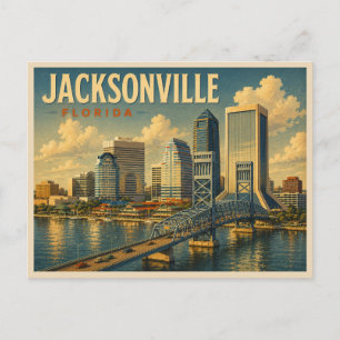 Carte Postale Voyage à Jacksonville Floride Vintage