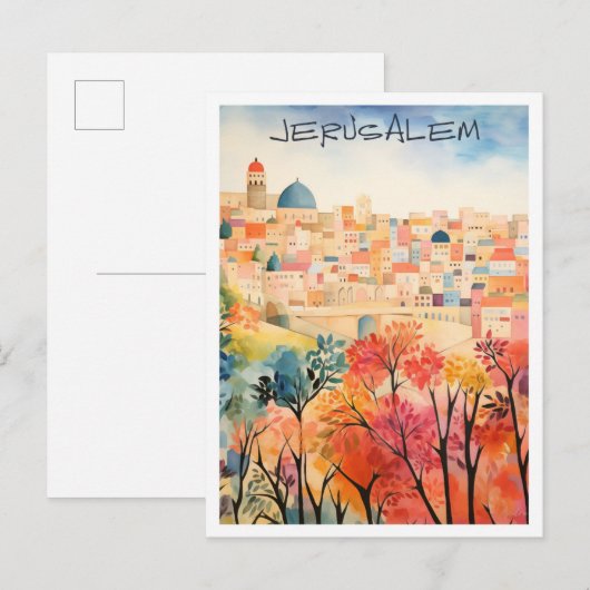 Carte Postale Voyage à Jérusalem (Devant / Derrière)