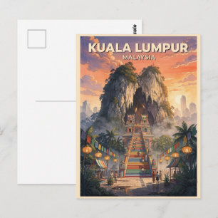 Carte Postale Voyage à Kuala Lumpur en Malaisie Vintage
