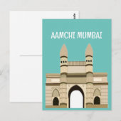 Carte Postale Voyage à la Porte de l'Inde à Mumbai (Devant / Derrière)