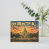 Carte Postale Voyage à l'ancienne à Washington DC (Debout devant)