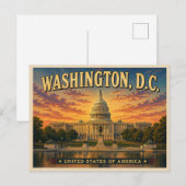 Carte Postale Voyage à l'ancienne à Washington DC (Devant / Derrière)