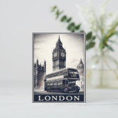 Carte Postale Voyage à Londres Angleterre Vintage  (Debout devant)