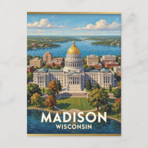Carte Postale Voyage à Madison Wisconsin Dôme Doré