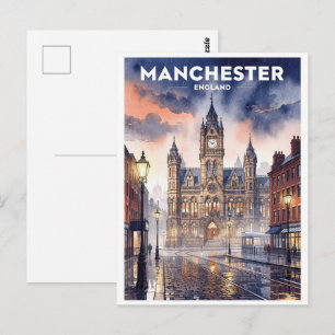 Carte Postale Voyage à Manchester Angleterre Vintage