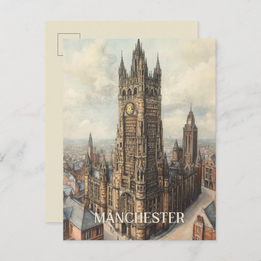 Carte Postale Voyage à Manchester Royaume-Uni (Devant / Derrière)