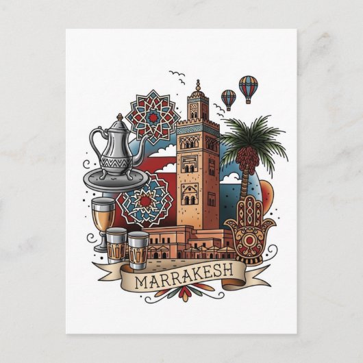 Carte Postale Voyage à Marrakech Maroc (Devant)