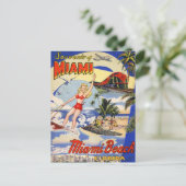 Carte Postale Voyage à Miami Beach Floride Vintage (Debout devant)