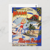 Carte Postale Voyage à Miami Beach Floride Vintage (Devant / Derrière)
