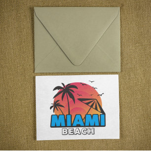 Carte Postale Voyage à Miami Beach Rétro Élégant