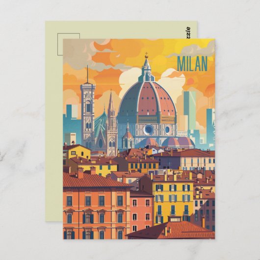Carte Postale Voyage à Milan (Devant / Derrière)