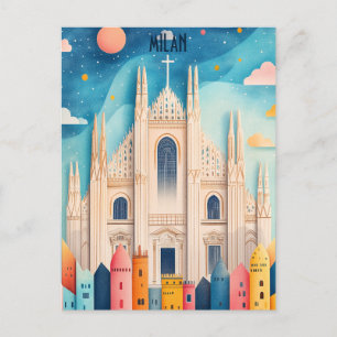 Carte Postale Voyage à Milan Italie