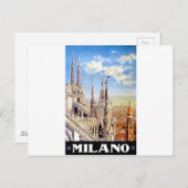 Carte Postale Voyage à Milan vintage (Devant / Derrière)