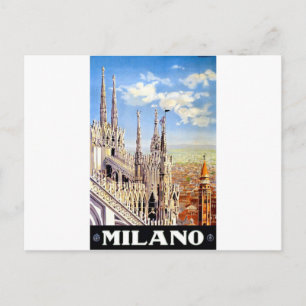 Carte Postale Voyage à Milan vintage