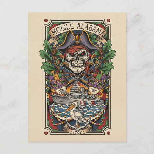 Carte Postale Voyage à Mobile en Alabama (Devant)