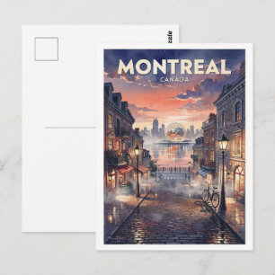 Carte Postale Voyage à Montréal Canada Vintage