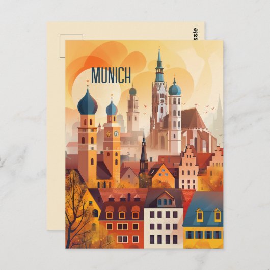 Carte Postale Voyage à Munich (Devant / Derrière)