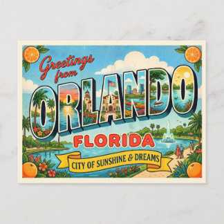 Carte Postale Voyage à Orlando Floride Vintage