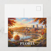 Carte Postale Voyage à Peoria Illinois (Devant / Derrière)