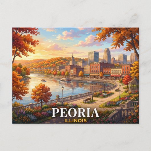 Carte Postale Voyage à Peoria Illinois (Devant)