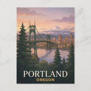 Carte Postale Voyage à Portland Oregon Pont St. Johns