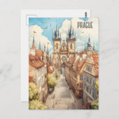 Carte Postale Voyage à Prague République Tchèque (Devant / Derrière)